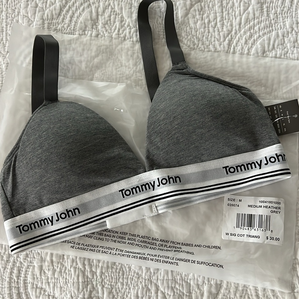 Tommy John Heather Grey Triangle Bra